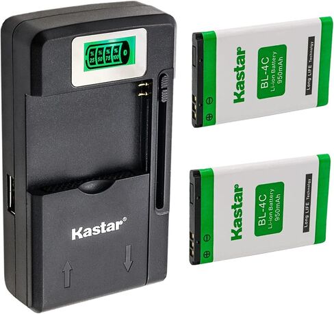 Kastar BL-4C Smart LCD Battery Charger Replacement for Lbook V3 V3+ light Olympia 2130 2203 Becco Plus Bella OMP80 Vivitar BL-4C Praktica CDV 1.0 Autocamera Vivitar DVR-1080 HD in Saudi Arabia
