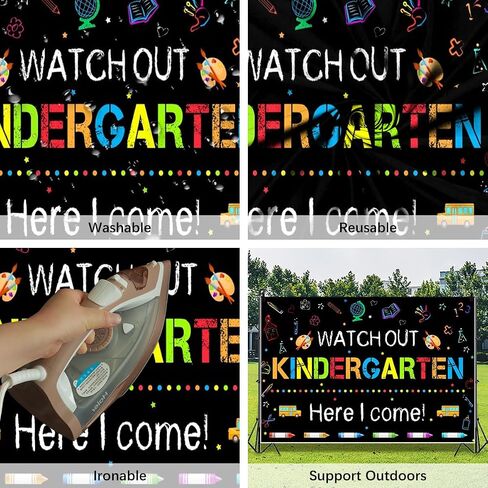8x6FT Kindergarten Back to School Backdrop, Blackboard Painting Graffiti School Photo Backdrop, Kids First Day in Kindergarten Classroom Party Decoration Banner, Polyester Fabric in Saudi Arabia