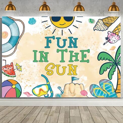 MEHOFOND 7x5ft Summer Beach Backdrop Fun in The Sun Decorations Background Summer Hawaiian Pool Theme Banner Summer Tropical Beach Birthday Party Backdrop Photo Booth Prop in Saudi Arabia