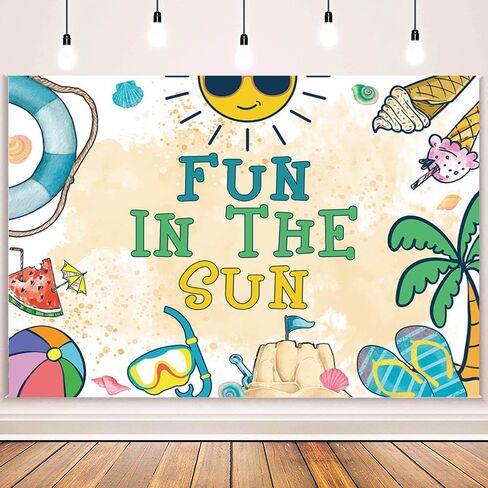MEHOFOND 7x5ft Summer Beach Backdrop Fun in The Sun Decorations Background Summer Hawaiian Pool Theme Banner Summer Tropical Beach Birthday Party Backdrop Photo Booth Prop in Saudi Arabia