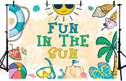 MEHOFOND 7x5ft Summer Beach Backdrop Fun in The Sun Decorations Background Summer Hawaiian Pool Theme Banner Summer Tropical Beach Birthday Party Backdrop Photo Booth Prop in Saudi Arabia