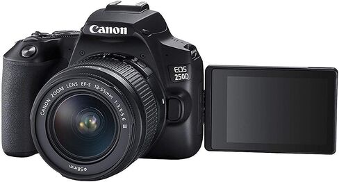 كاميرا Canon EOS 250D (Rebel SL3) DSLR مع عدسات Canon مقاس 18-55 مم و75-300 مم وحزمة الملحقات الأساسية - تتضمن: بطاقة ذاكرة SanDisk Ultra SDXC سعة 64 جيجابايت وبطارية احتياطية والمزيد (متجددة) in Saudi Arabia