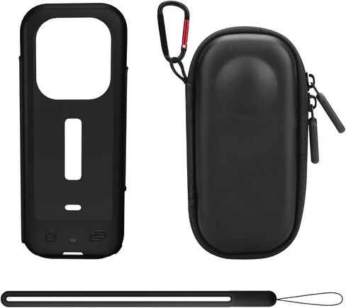 حافظة لملحقات Insta360 X3، غطاء حماية من السيليكون وواقي عدسة يحمل حقيبة محمولة مع حزام معصم لملحقات كاميرا Insta 360 One X3 in Saudi Arabia