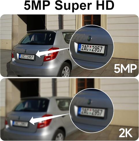 Rraycom 3Pack كاميرات أمنية خارجية لاسلكية، كاميرات أمان WiFi تعمل بالبطارية 5 ميجابكسل مع أضواء كاشفة، رؤية ليلية ملونة، كشف حركة AI، صفارة إنذار، محادثة ثنائية الاتجاه، تخزين SD/سحابي (حتى 256 جيجابايت) in Kuwait