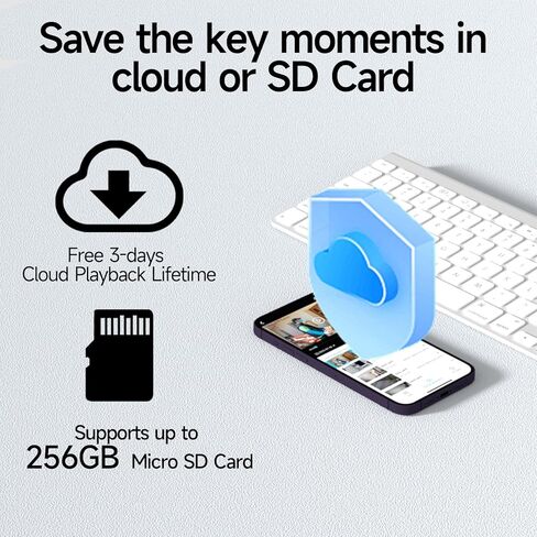 Rraycom 3Pack كاميرات أمنية خارجية لاسلكية، كاميرات أمان WiFi تعمل بالبطارية 5 ميجابكسل مع أضواء كاشفة، رؤية ليلية ملونة، كشف حركة AI، صفارة إنذار، محادثة ثنائية الاتجاه، تخزين SD/سحابي (حتى 256 جيجابايت) in Kuwait