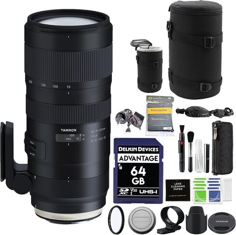 عدسة Tamron SP مقاس 70-200 مم f/2.8 Di VC USD G2 لكاميرا Nikon F + حزمة ملحقات وسفر متقدمة| عدسة تامرون 70-200 ملم لنيكون in Saudi Arabia