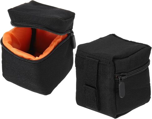 PATIKIL 80mm Camera Lens Case, DSLR Camera Lens Bag Water Resistant Protective Lens Pouch Holder Storage Container, Black in Saudi Arabia