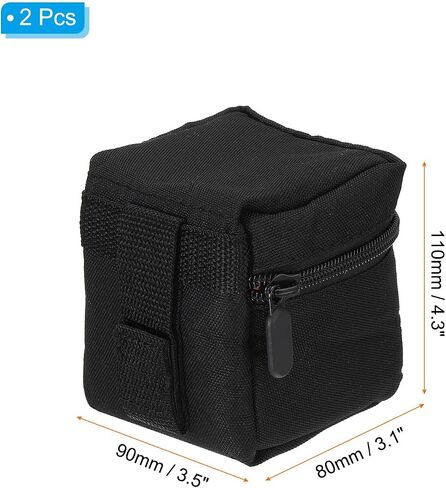 PATIKIL 80mm Camera Lens Case, DSLR Camera Lens Bag Water Resistant Protective Lens Pouch Holder Storage Container, Black in Saudi Arabia