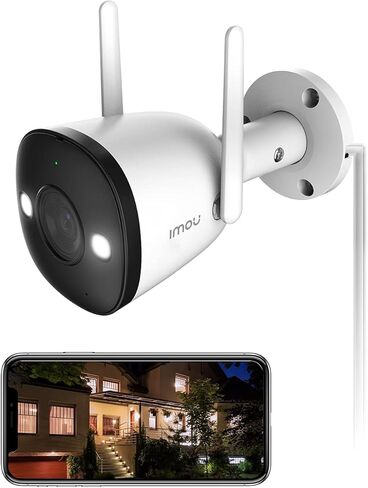 Imou Security Camera Outdoor Color Night Vision with Spotlight & Siren, 2.4G WiFi Camera IP67 for Home Security, 1080P with Human Detection, 2-Way Audio, Ethernet Port and SD Card Slot, Bullet 2 in Saudi Arabia