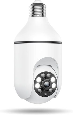 Light Bulb Security Camera, Dual-Band 360° Color Night Vision 2K Security Cameras Wireless Motion&Siren Alert Work with Alexa Camera for Outdoor/Indoor Home in Saudi Arabia