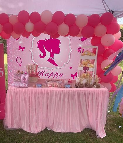 5x3FT Pink Princess Happy Birthday Shiny Backdrop Princess Theme Background Banner Beautiful Girl's Birthday Party Baby Shower Room Decoration Props in Saudi Arabia