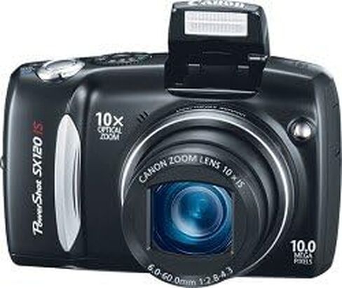 كاميرا Canon Powershot SX120 IS الرقمية بدقة 10 ميجابكسل (أسود) (متجددة) in Saudi Arabia