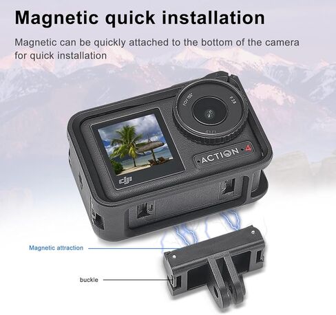 حامل محول مغناطيسي سريع الفك من FitSTILL متوافق مع كاميرا DJI Osmo Action 4، وكاميرا Osmo Action 3 مع ملحقات قاعدة تمديد محول الاتصال in Saudi Arabia
