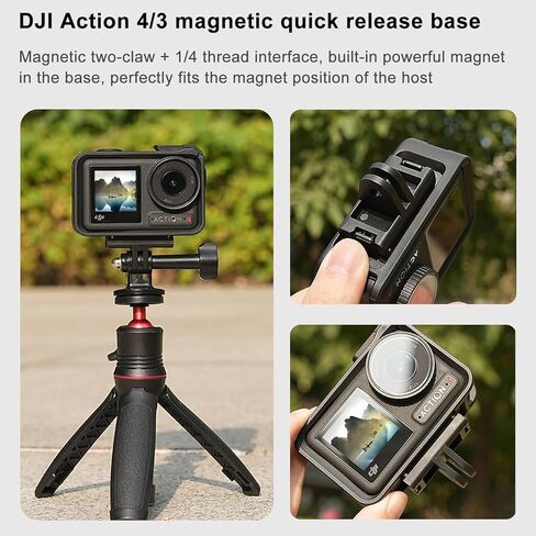 حامل محول مغناطيسي سريع الفك من FitSTILL متوافق مع كاميرا DJI Osmo Action 4، وكاميرا Osmo Action 3 مع ملحقات قاعدة تمديد محول الاتصال in Saudi Arabia
