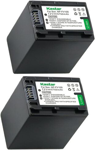 Kastar 3-Pack NP-FH100 استبدال بطارية لسوني HDR-UX7، HDR-UX9، HDR-XR100، HDR-XR105، HDR-XR106، HDR-XR200، HDR-XR500، HDR-XR520 HXR-MC1، DCR-DVD103، DCR-DVD105، DCR-DVD106، كاميرا DCR-DVD108 in Kuwait