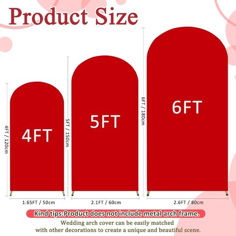 الأحمر قوس غطاء مجموعة من 3 دنة غطاء قوس الزفاف غطاء قوس خلفية النسيج 4FT 5FT 6FT كيارا قوس حامل غطاء جولة أعلى قوس خلفية غطاء مجموعة لعيد ميلاد سعيد بالون الطرف الامدادات in Kuwait