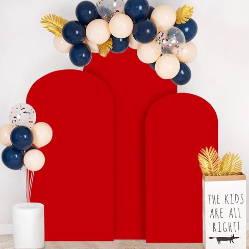 الأحمر قوس غطاء مجموعة من 3 دنة غطاء قوس الزفاف غطاء قوس خلفية النسيج 4FT 5FT 6FT كيارا قوس حامل غطاء جولة أعلى قوس خلفية غطاء مجموعة لعيد ميلاد سعيد بالون الطرف الامدادات in Kuwait