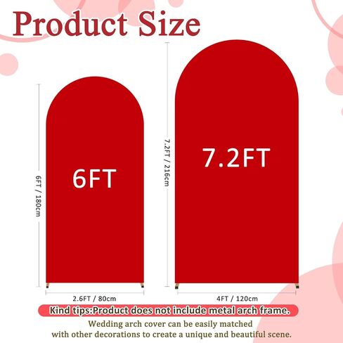 الأحمر قوس غطاء مجموعة من 3 دنة غطاء قوس الزفاف غطاء قوس خلفية النسيج 4FT 5FT 6FT كيارا قوس حامل غطاء جولة أعلى قوس خلفية غطاء مجموعة لعيد ميلاد سعيد بالون الطرف الامدادات in Kuwait