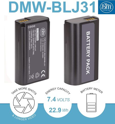 BM Premium DMW-BLJ31 Battery for Panasonic Lumix DC-S1, DC-S1H, DMW-BGS1R Digital cameras in Saudi Arabia