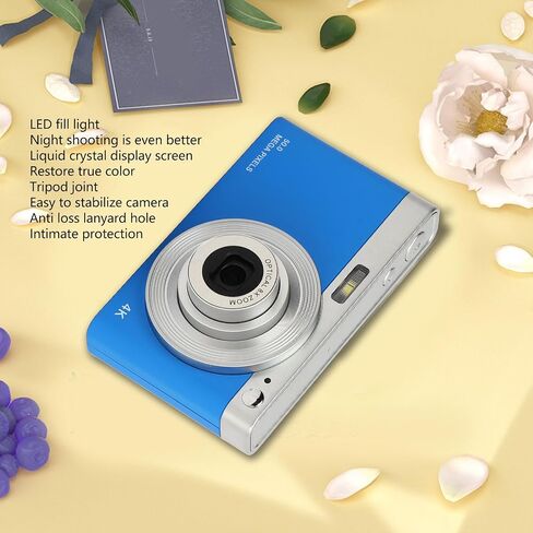 Digital Camera, 4K 2.88 Inch HD IPS Screen 50MP 16X Zoom Vlogging Digital Camera, Built in Flash 750mAh Portable Compact Retro Camera for Travel Vlogging (Black) in Saudi Arabia