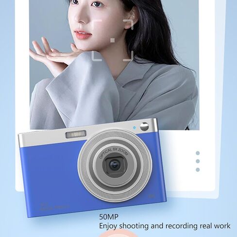 Digital Camera, 4K 2.88 Inch HD IPS Screen 50MP 16X Zoom Vlogging Digital Camera, Built in Flash 750mAh Portable Compact Retro Camera for Travel Vlogging (Black) in Saudi Arabia
