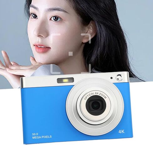 Digital Camera, 4K 2.88 Inch HD IPS Screen 50MP 16X Zoom Vlogging Digital Camera, Built in Flash 750mAh Portable Compact Retro Camera for Travel Vlogging (Black) in Saudi Arabia