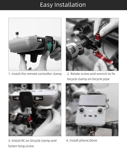 حامل جهاز التحكم عن بعد من Tiner على حامل الدراجة لـ DJI Mavic Air 2/Mavic Mini 2 ملحق، مثبت مقبض الدراجة ومشبك المشبك in Saudi Arabia