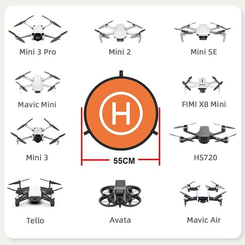 وسادة هبوط Air 3 بدون طيار، منصات إطلاق قابلة للطي مقاس 55 سم/21.65 بوصة لـ DJI Air 3/Mini 3/Mini SE/Mavic 2/Mavic Pro وMini Drones مزدوجة الجوانب مضيئة كوادكوبتر RC ملحقات طائرات الهليكوبتر RC in Saudi Arabia
