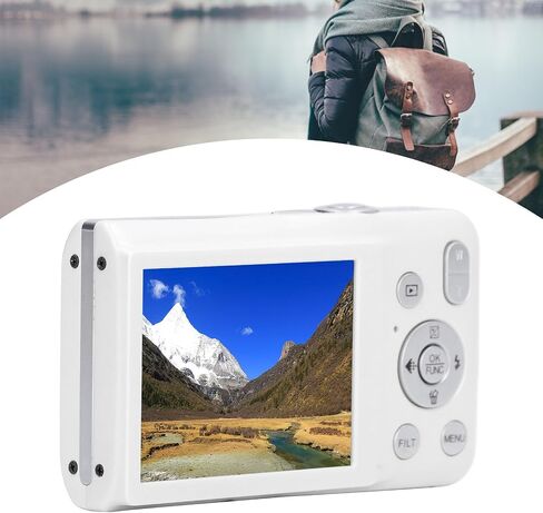 8K HD 68MP Digital Camera with 16X Zoom, Timer Shoot, Beauty Filter, Compact Camera for Teens, Students, Seniors (White) in Saudi Arabia