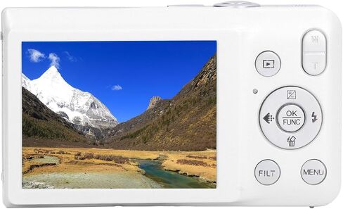 8K HD 68MP Digital Camera with 16X Zoom, Timer Shoot, Beauty Filter, Compact Camera for Teens, Students, Seniors (White) in Saudi Arabia