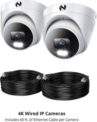 Night Owl Add On Wired IP 4K HD Indoor/Outdoor Deterrence Dome Cameras with 2-Way Audio (2 Pack) in Saudi Arabia