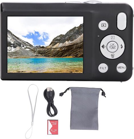 Digital Camera, 8K 68MP Digital Video Camera with 2.7 Inch Display, 16X Digital Zoom, Portrait Selfie Function, Beauty Filters (Black) in Kuwait