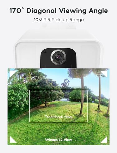 winees 5MP Outdoor Security Camera Wireless with Solar Panel, 2.4/5GHz Wi-Fi Camera Compatible with Alexa, 800lm Spotlight, Montion Detection, Siren, SD Card/Cloud Storage, 2-Way Talk, IP66 in Kuwait