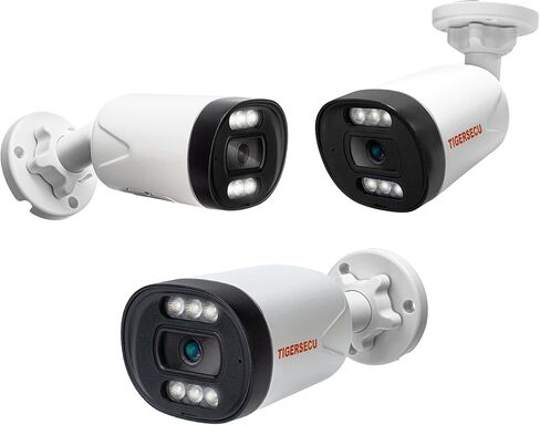 كاميرا أمان TIGERSECU فائقة الدقة 5 ميجابكسل PoE IP، مقاومة للطقس IP66، صوت ثنائي الاتجاه، للاستخدام حصريًا نظام كاميرا أمان NVR DVR 5 ميجابكسل in Kuwait