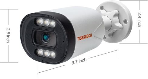 كاميرا أمان TIGERSECU فائقة الدقة 5 ميجابكسل PoE IP، مقاومة للطقس IP66، صوت ثنائي الاتجاه، للاستخدام حصريًا نظام كاميرا أمان NVR DVR 5 ميجابكسل in Kuwait