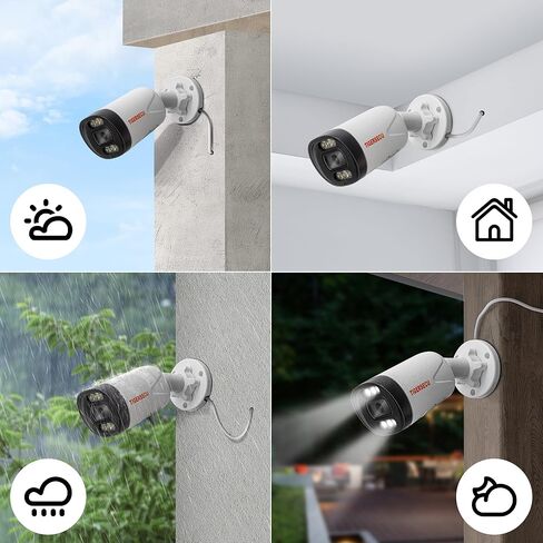 كاميرا أمان TIGERSECU فائقة الدقة 5 ميجابكسل PoE IP، مقاومة للطقس IP66، صوت ثنائي الاتجاه، للاستخدام حصريًا نظام كاميرا أمان NVR DVR 5 ميجابكسل in Kuwait