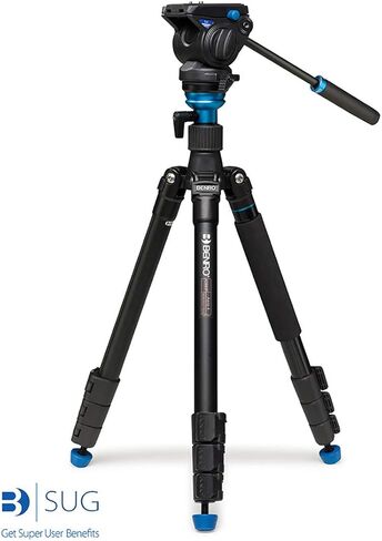 مجموعة حامل فيديو ترافيل اينجل ايرو 4 من بينرو (A2883FS4)، أسود in Kuwait