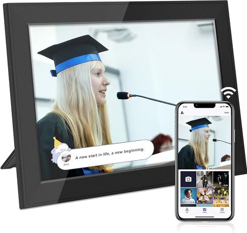 10.1 Inch WiFi Digital Picture Frame, 1280x800 HD IPS Touch Screen Photo Frame Electronic, Auto-Rotate, Share Photos/Videos Instantly via Uhale Free App from Anywhere in Saudi Arabia