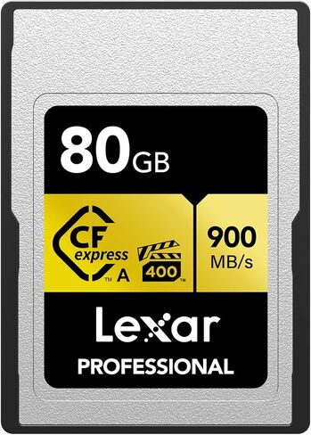 Lexar 80GB Professional CFexpress Type A Gold Series Memory Card, Up to 900MB/s Read, Cinema-Quality 8K Video, Rated VPG 400 (LCAGOLD080G-RNENG) in Saudi Arabia