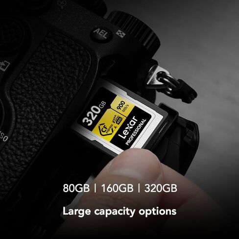 Lexar 80GB Professional CFexpress Type A Gold Series Memory Card, Up to 900MB/s Read, Cinema-Quality 8K Video, Rated VPG 400 (LCAGOLD080G-RNENG) in Saudi Arabia
