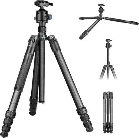 Manbily Camera Tripod, Carbon Fiber Tripod with 44mm Low Profile Ball Head, Heavy Duty Stable Camera Stand Detachable Monopod, 36mm Max Leg Tube, Max Load 44lbs/20kg (MC-364) in Kuwait