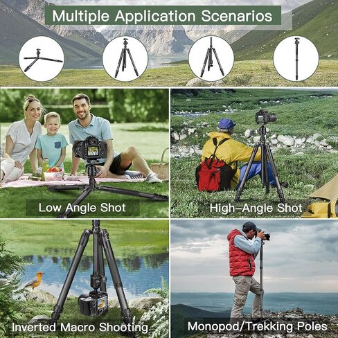 Manbily Camera Tripod, Carbon Fiber Tripod with 44mm Low Profile Ball Head, Heavy Duty Stable Camera Stand Detachable Monopod, 36mm Max Leg Tube, Max Load 44lbs/20kg (MC-364) in Kuwait