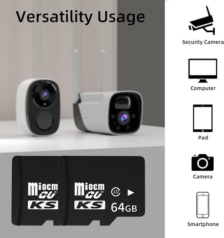 بطاقة ذاكرة Rraycom بطاقة ذاكرة فلاش عالية السرعة تصل إلى 120 ميجابايت/ثانية، بطاقة TF سعة 64 جيجابايت متوافقة مع كاميرا الأمان، والمحول، وإطار الصور الرقمي، والساعة، وتسجيل الصورة بدقة FHD و4K UHD in Kuwait