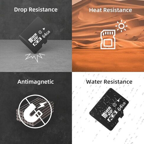 بطاقة ذاكرة Rraycom بطاقة ذاكرة فلاش عالية السرعة تصل إلى 120 ميجابايت/ثانية، بطاقة TF سعة 64 جيجابايت متوافقة مع كاميرا الأمان، والمحول، وإطار الصور الرقمي، والساعة، وتسجيل الصورة بدقة FHD و4K UHD in Kuwait