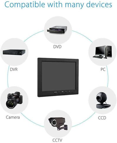 شاشة أمان محمولة 10.1 بوصة 1024 × 600 HDMI شاشة تلفزيون صغيرة مع مكبرات صوت مزدوجة مدمجة HDMI VGA BNC مدخل USB لأجهزة الكمبيوتر الشخصية ومراقبة الدوائر التلفزيونية المغلقة in Saudi Arabia