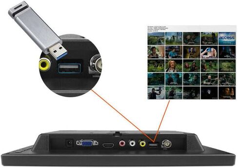 شاشة أمان محمولة 10.1 بوصة 1024 × 600 HDMI شاشة تلفزيون صغيرة مع مكبرات صوت مزدوجة مدمجة HDMI VGA BNC مدخل USB لأجهزة الكمبيوتر الشخصية ومراقبة الدوائر التلفزيونية المغلقة in Saudi Arabia