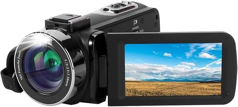 كاميرا فيديو 2.7K 30 إطارًا في الثانية، كاميرا رقمية 30 ميجابكسل، تكبير رقمي 16X، شاشة قلاب 3.0 بوصة، كاميرا يوتيوب، كاميرا تسجيل فيديو مع بطاريتين وجهاز تحكم عن بعد in Kuwait