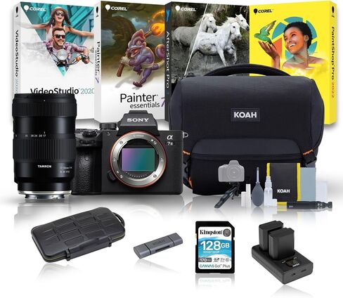 Sony Alpha a7 III 24.2MP Full Frame Mirrorless Digital Camera with 4K Video & Fast Autofocus Bundle with 17-50mm F/4 Di III VXD, Editing Software, 128GB SD Card, and Accessories (7 Items) in Saudi Arabia