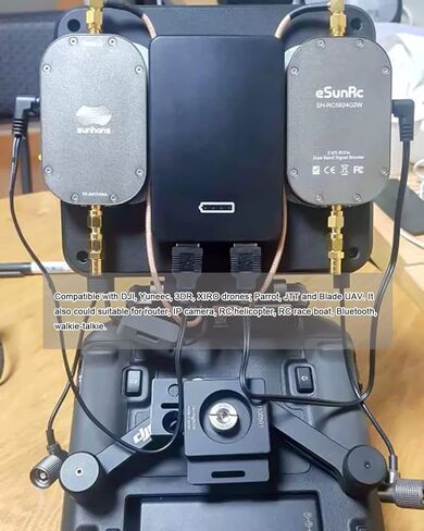 معزز إشارة واي فاي eSunRC RC، 5.8 جيجا هرتز و2.4 جيجا هرتز ثنائي النطاق 2000 ميجاوات 33 ديسيبل متر، معزز مكرر للإشارة اللاسلكية لـ DJI RC Drones Yuneec UAV in Kuwait
