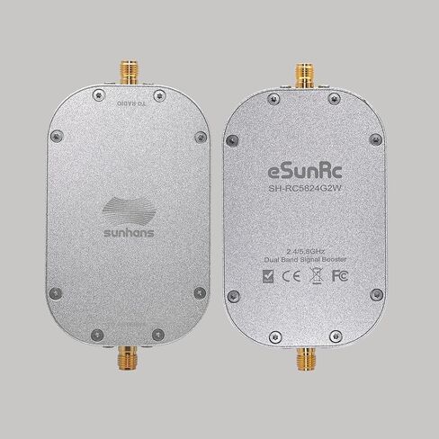 معزز إشارة واي فاي eSunRC RC، 5.8 جيجا هرتز و2.4 جيجا هرتز ثنائي النطاق 2000 ميجاوات 33 ديسيبل متر، معزز مكرر للإشارة اللاسلكية لـ DJI RC Drones Yuneec UAV in Kuwait